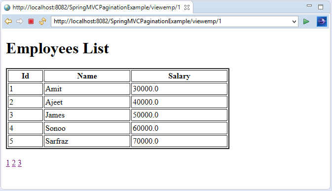 Spring MVC分页示例